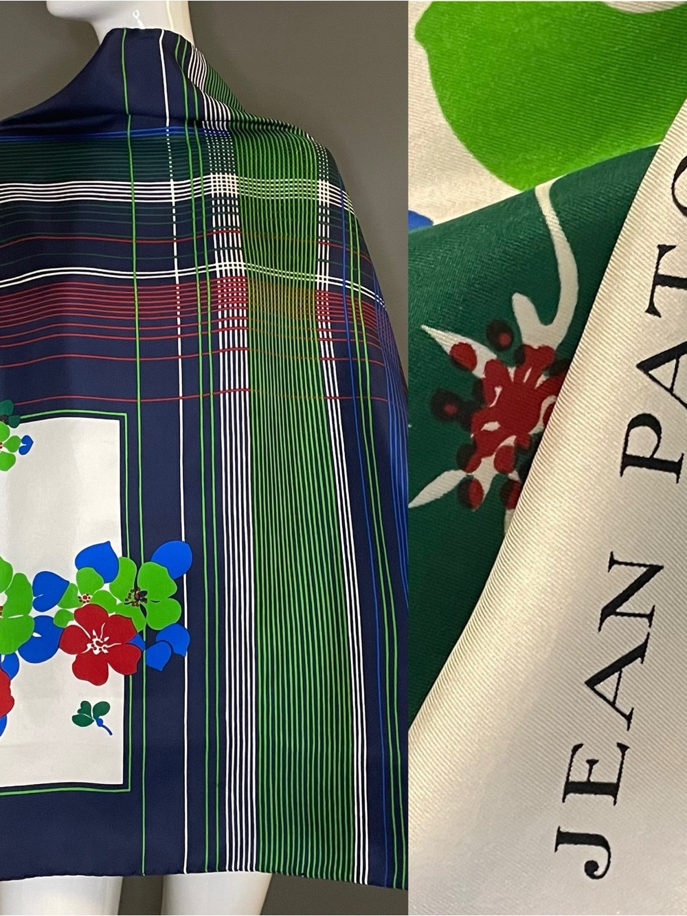 Gorg Vintage Jean Patou Silk Scarf 34 In Very Good Condition